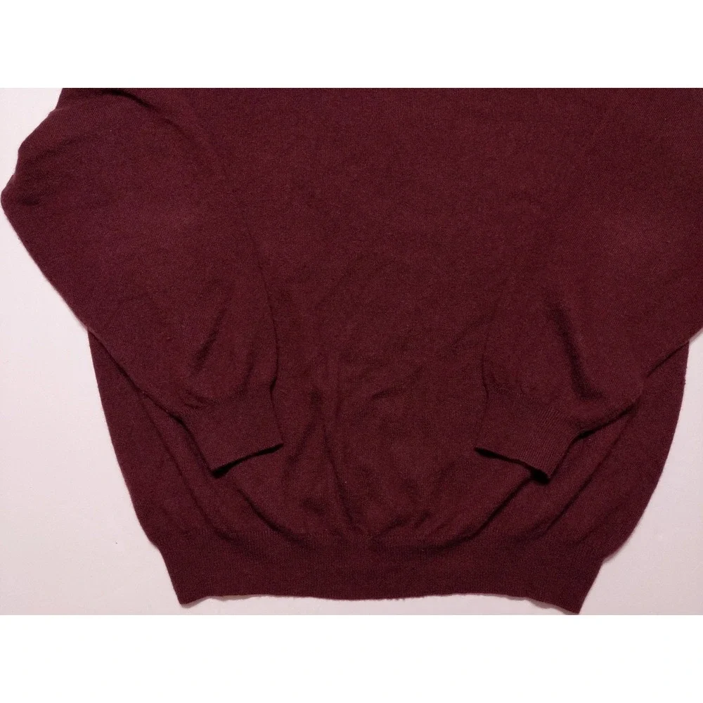 JOS A BANK 100% Cashmere Sweater XL Crewneck Maroon Red ~ Flaw
